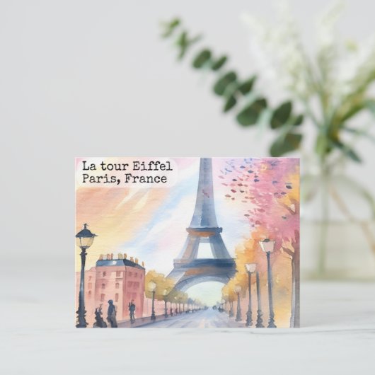ヴィンテージパリラツアーエッフェルウォーター色 ポストカード (スタンド正面)