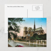 ヴィンテージパリリバーセーヌ&イルデノートルダム ポストカード (正面/裏面)