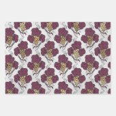 ヴィンテージパリワインをテーマにしたブルゴーニュと金ゴールド ラッピングペーパーシート (正面2)