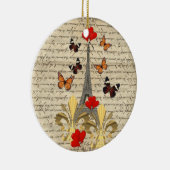 ヴィンテージパリ及び蝶 セラミックオーナメント (右)