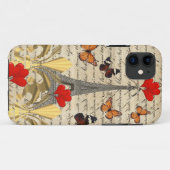ヴィンテージパリ及び蝶 Case-Mate iPhoneケース (裏面(横))