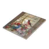 ヴィンテージパリ及び鳥音楽シートのコラージュ タイル (側面)