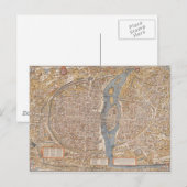 ヴィンテージパリ市地図， 1550 ポストカード (正面/裏面)