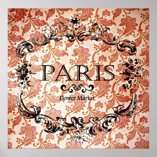 ヴィンテージパリ市場フローラポスター ポスター (正面)