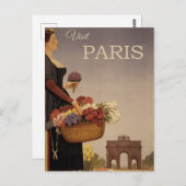 ヴィンテージパリ旅行はがき ポストカード (正面/裏面)