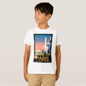 ヴィンテージパリ旅行広告 Tシャツ (正面フル)