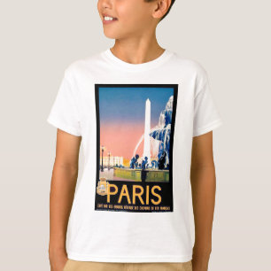 ヴィンテージパリ旅行広告 Tシャツ