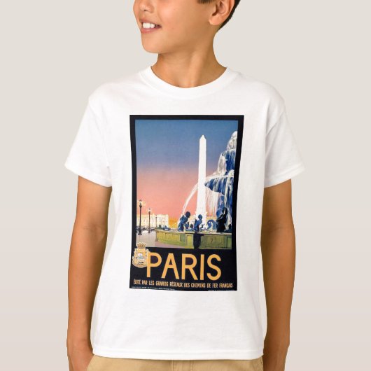 ヴィンテージパリ旅行広告 Tシャツ (正面)