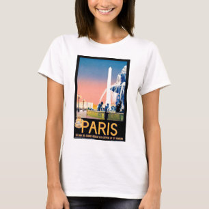 ヴィンテージパリ旅行広告 Tシャツ