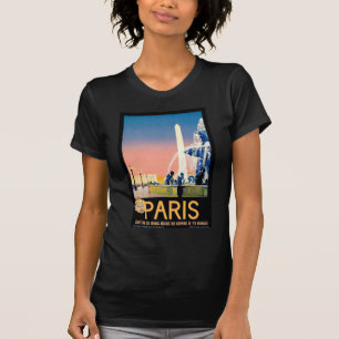 ヴィンテージパリ旅行広告 Tシャツ