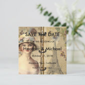 ヴィンテージパリ日付の結婚保存 セーブザデート (スタンド正面)