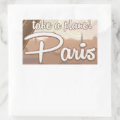 ヴィンテージパリ漫画旅行ポスター 長方形シール (バッグ)