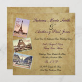 ヴィンテージパリ結婚式招待状 招待状 (正面/裏面)