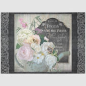 ヴィンテージパリ花の散水缶スクリプトの切り離し 薄葉紙 (正面)