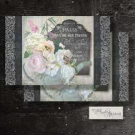 ヴィンテージパリ花の散水缶スクリプトの切り離し 薄葉紙