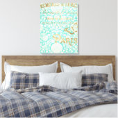 ヴィンテージパリ金ゴールドデザインと蝶 キャンバスプリント (インサイチュ (寝室))