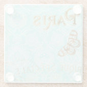 ヴィンテージパリ金ゴールドデザイン ガラスコースター (裏面)