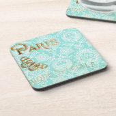 ヴィンテージパリ金ゴールドデザイン コースター (左側)