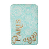 ヴィンテージパリ金ゴールドデザイン バスマット (正面縦)