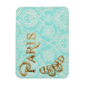 ヴィンテージパリ金ゴールドデザイン マグネット (縦)