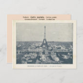 ヴィンテージパリ、エキスポ1900、トロカデロ、エッフェルタワー ポストカード (正面/裏面)