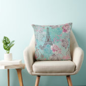 ヴィンテージパリ – エッフェタワー – 花形自転車 クッション (椅子)