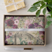 ヴィンテージパリ、エッフェルタワーとバラコラージュ 薄葉紙 (ギフト)