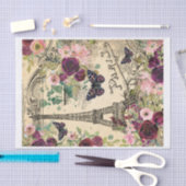 ヴィンテージパリ、エッフェルタワーとバラコラージュ 薄葉紙 (クラフト)