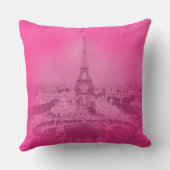 ヴィンテージパリ&エッフェルタワーピンク露出ユニーク クッション (裏面)