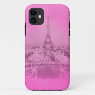 ヴィンテージパリ&エッフェルタワーピンク露出ユニーク iPhone 11 ケース