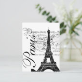 ヴィンテージパリ&エッフェルタワーラベル ポストカード (スタンド正面)