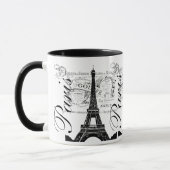 ヴィンテージパリ&エッフェルタワーラベル マグカップ (左)