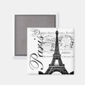 ヴィンテージパリ&エッフェルタワーラベル マグネット (正面/裏面)