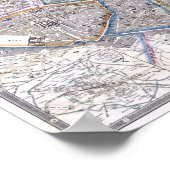 ヴィンテージパリ・ガリナニの地図 ポスター (角)