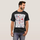 ヴィンテージパリ:トラベルラインパターン Tシャツ (正面フル)