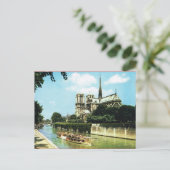 ヴィンテージパリ、ノートルダム、バトームッシュ ポストカード (スタンド正面)