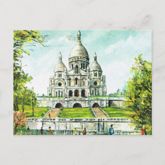 ヴィンテージパリ、パリ、Montmatre、Sacre Coeur ポストカード