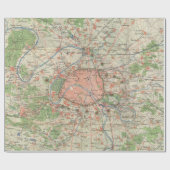 ヴィンテージパリ・フランス周辺地図（1870年） ラッピングペーパー (フラット)