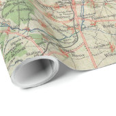 ヴィンテージパリ・フランス周辺地図（1870年） ラッピングペーパー (ロールコーナー)