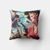 ヴィンテージパルプウェスタンイラストレーション クッション (裏面)