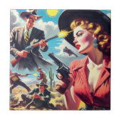 ヴィンテージパルプウェスタンイラストレーション タイル (正面)