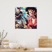 ヴィンテージパルプウェスタンイラストレーション ポスター (キッチン)