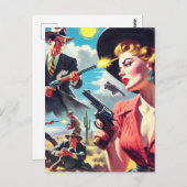 ヴィンテージパルプウェスタンイラストレーション ポストカード (正面/裏面)