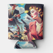 ヴィンテージパルプウェスタンイラストレーション 缶クーラー (正面)