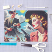 ヴィンテージパルプウェスタンイラストレーション 薄葉紙 (クラフト)