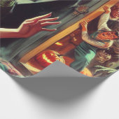 ヴィンテージパルプホラーガールイラストレーション ラッピングペーパー (角)