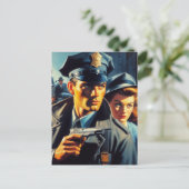 ヴィンテージパルプポリスイラストレーション ポストカード (スタンド正面)