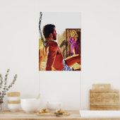 ヴィンテージパルプマガジンカバーアート – Kinky Love ポスター (キッチン)