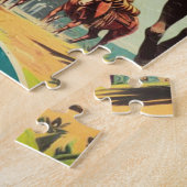 ヴィンテージパルプ女性のカーボーイイラストレーション ジグソーパズル (側面)