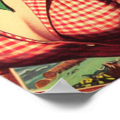 ヴィンテージパルプ女性のカーボーイイラストレーション ポスター (角)